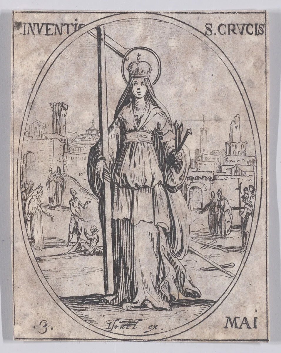 L'Invention de la Ste. Croix (The Invention of the True Cross), May 3rd, from "Les Images De Tous Les Saincts et Saintes de L'Année" (Images of All of the Saints and Religious Events of the Year) — Jacques Callot|Israël Henriet