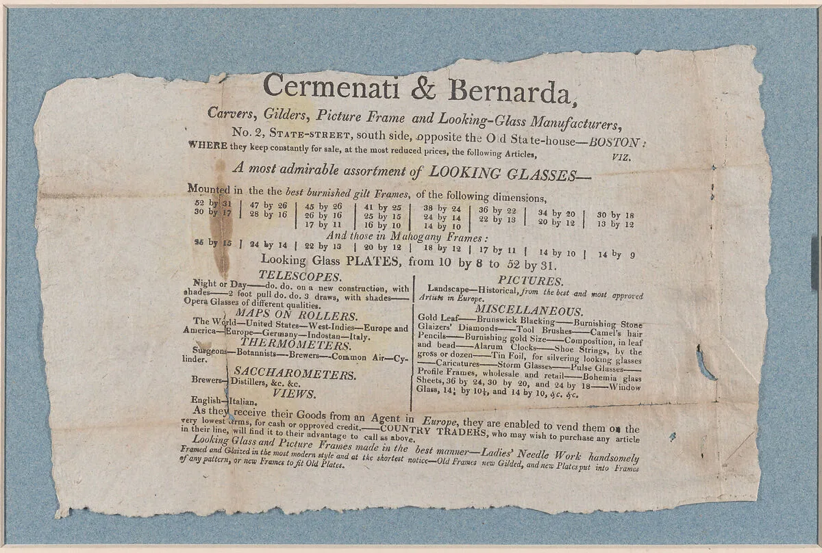 Printed Advertisement — Cermenati & Bernarda