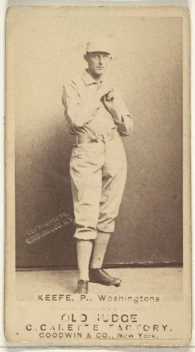 George Washington Keefe, Pitcher, Washington Nationals, from the Old Judge series (N172) for Old Judge Cigarettes