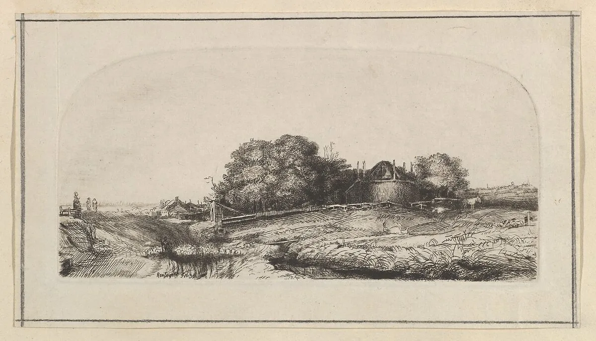 Landscape with a Haybarn and a Flock of Sheep (copy) — Rembrandt (Rembrandt van Rijn)|Captain William E. Baillie