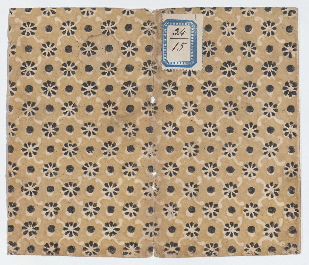 Book cover with overall floral and dot pattern — Anonymous