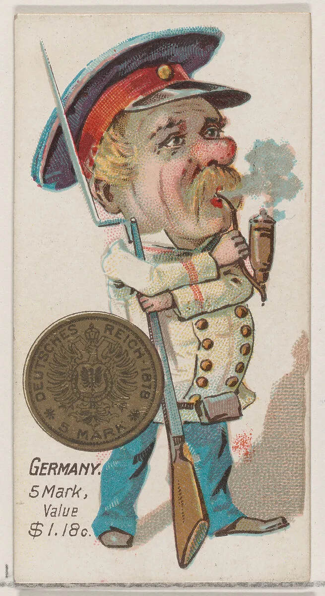 Germany, 5 Mark, from the series Coins of All Nations (N72, variation 1) for Duke brand cigarettes — W. Duke, Sons & Co.