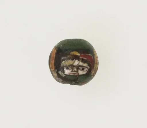 Glass mosaic face bead