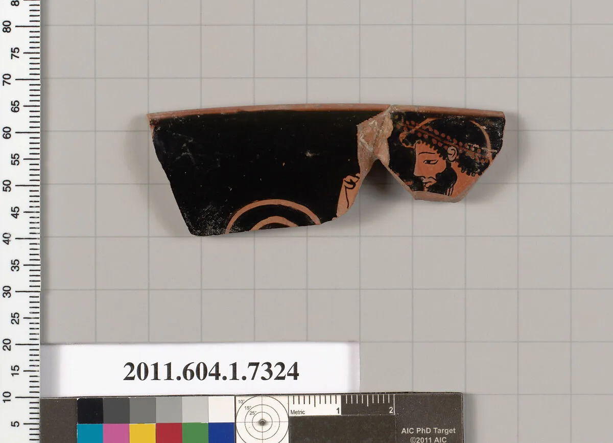 Terracotta rim fragment of a kylix (drinking cup) — Unknown
