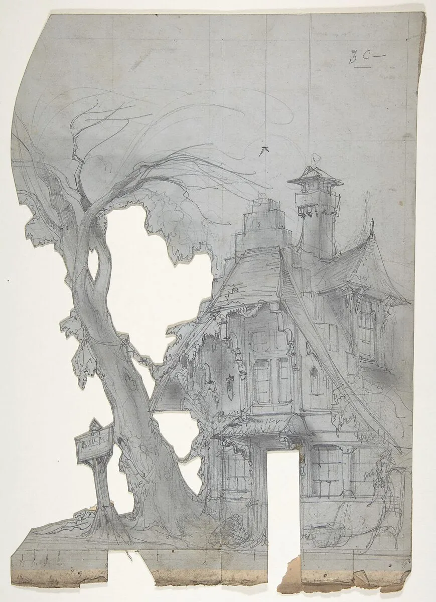 Design for a Stage Set at the Opéra, Paris — Eugène Cicéri