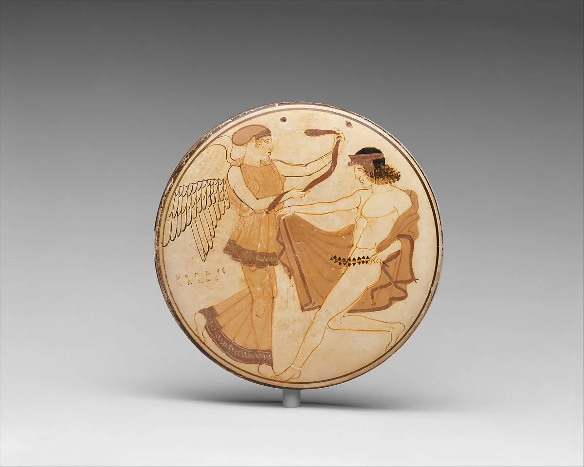 Terracotta bobbin — Penthesilea Painter