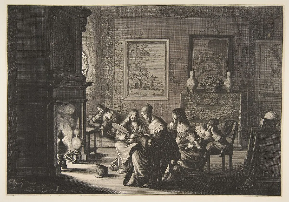 Foolish Virgins Sleeping (Les Vierges folles sommolent en attendant l'arrivée de l'époux) — Abraham Bosse