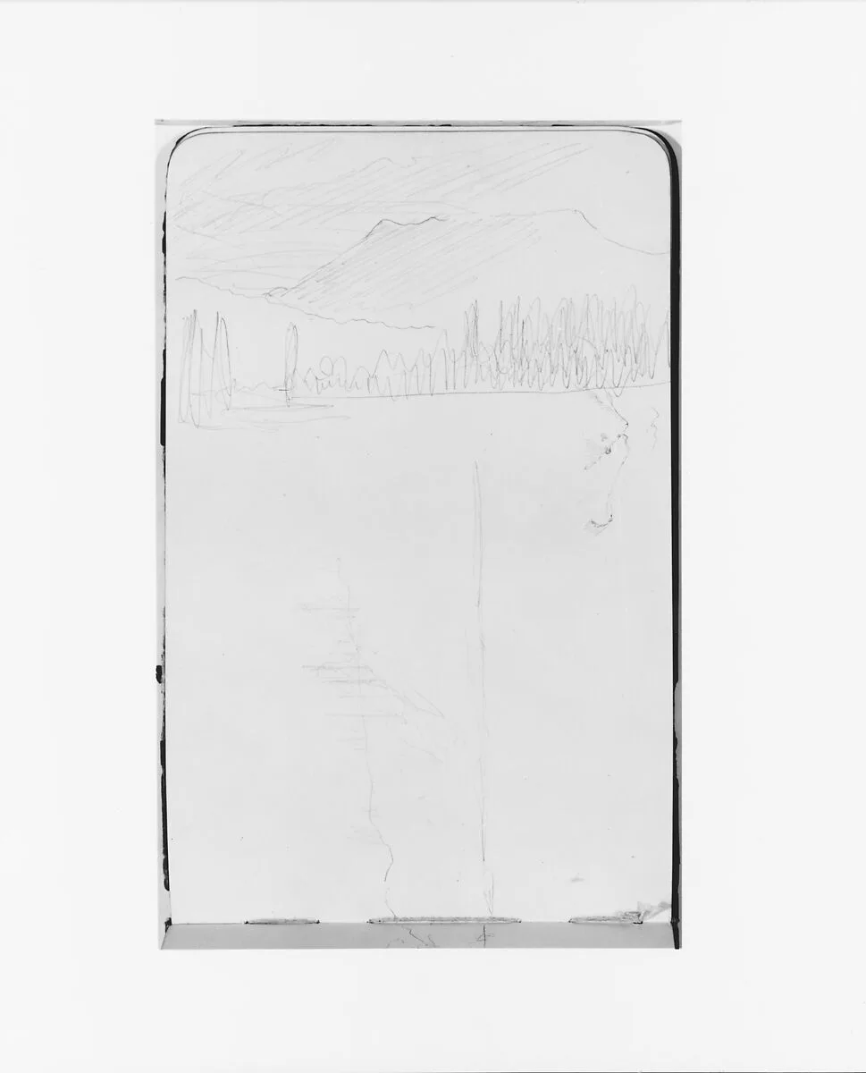 Two Sketches of Mountain Landscapes (from Sketchbook) — Albert Bierstadt
