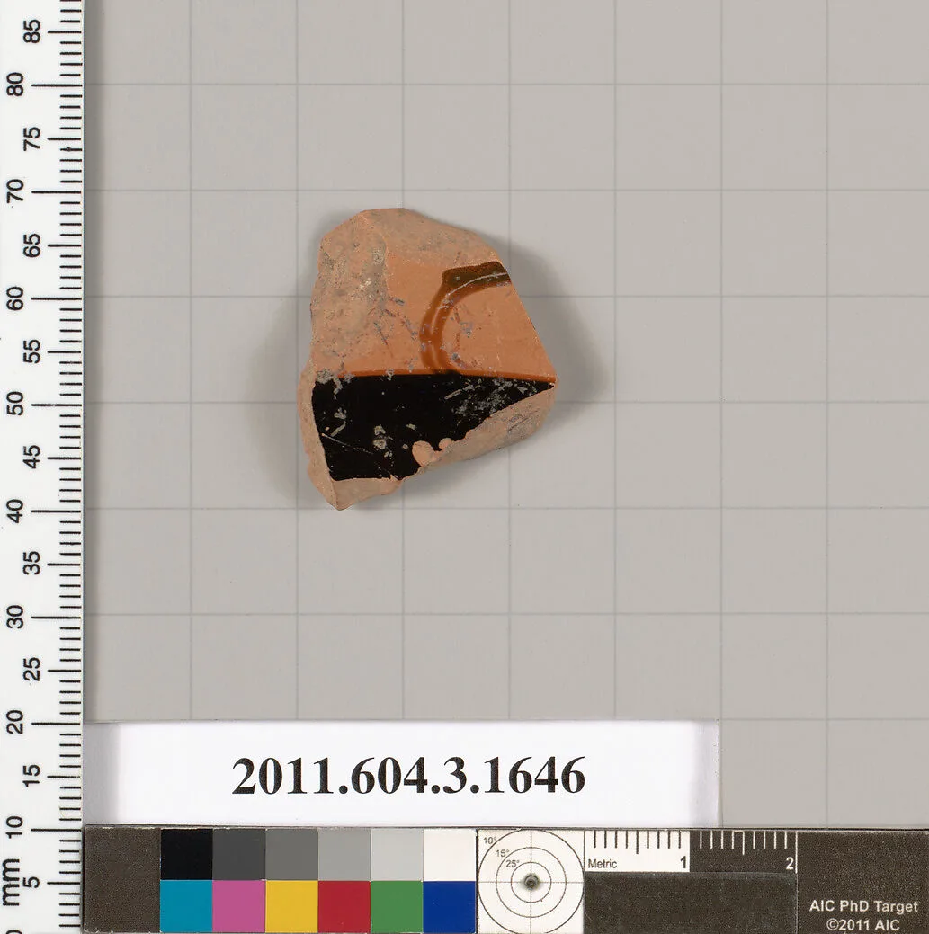 Terracotta fragment of a kylix: Band cup (drinking cup) — Unknown