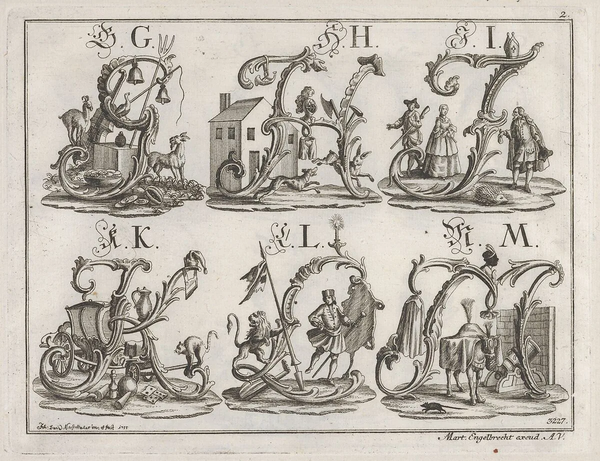 Decorated Roman alphabet — Johann David Nessenthaler|Martin Engelbrecht