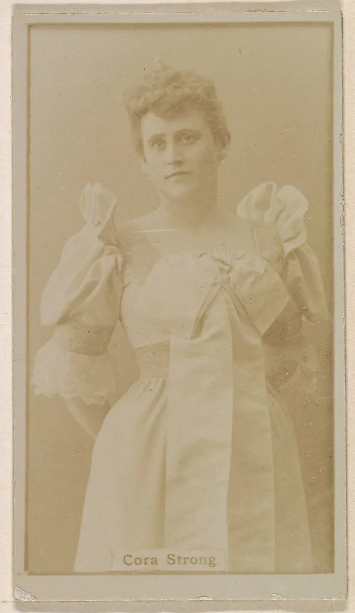 Cora Strong, from the Actresses series (N245) issued by Kinney Brothers to promote Sweet Caporal Cigarettes — Kinney Brothers Tobacco Company