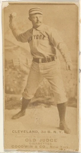 Elmer Ellsworth Cleveland, 3rd Base, New York, from the Old Judge series (N172) for Old Judge Cigarettes
