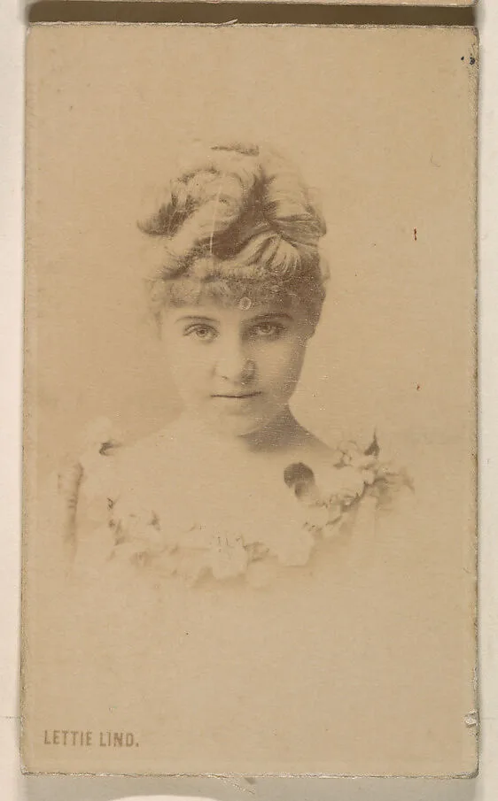 Lettie Lind, from the Actresses series (N246), Type 1, issued by Kinney Brothers to promote Sporting Extra Cigarettes — Kinney Brothers Tobacco Company