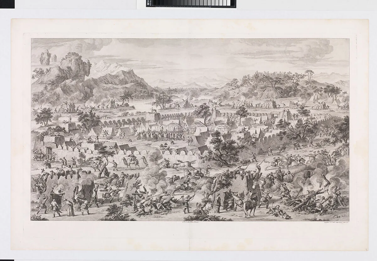 The Battle of Tonguzluq — Charles Nicolas Cochin II|Giuseppe Castiglione|Augustin de Saint-Aubin