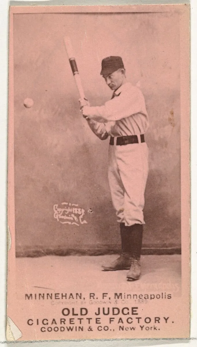 Daniel Joseph "Dan" Minnehan, Right Field, Minneapolis, from the Old Judge series (N172) for Old Judge Cigarettes — Goodwin & Company