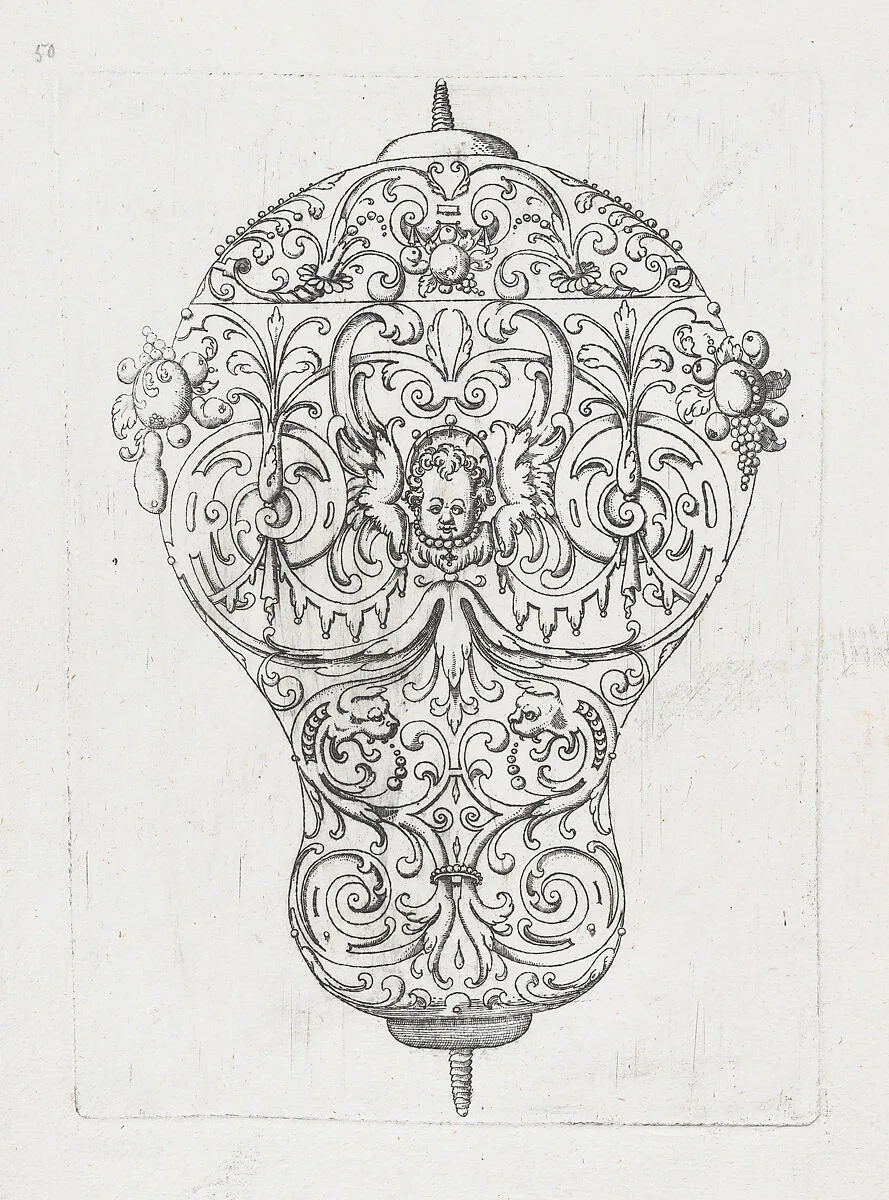 Main Part of a Cup, from Fysirungen Zum Verzeichnen Für Die Goldtschmidt, Nuremberg, 1599 — Johann Sibmacher