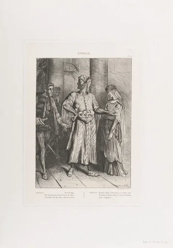 "Honest Iago, my Desdemona must I leave to thee": plate 4 from Othello (Act 1, Scene 3)
