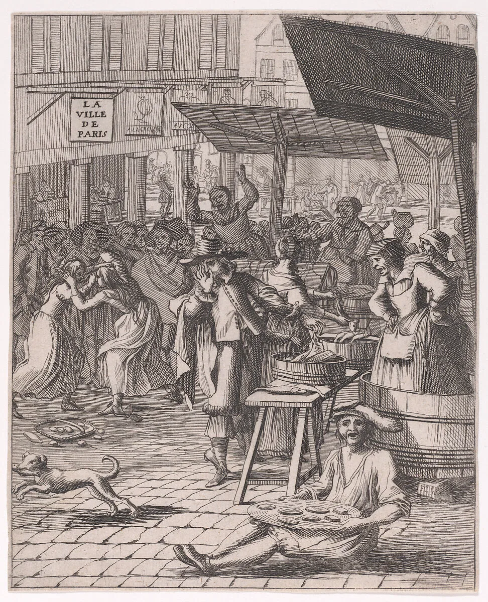 A Fish Market; from Divers sujets Remarquables tirez de L'Histoire Greque — François Chauveau