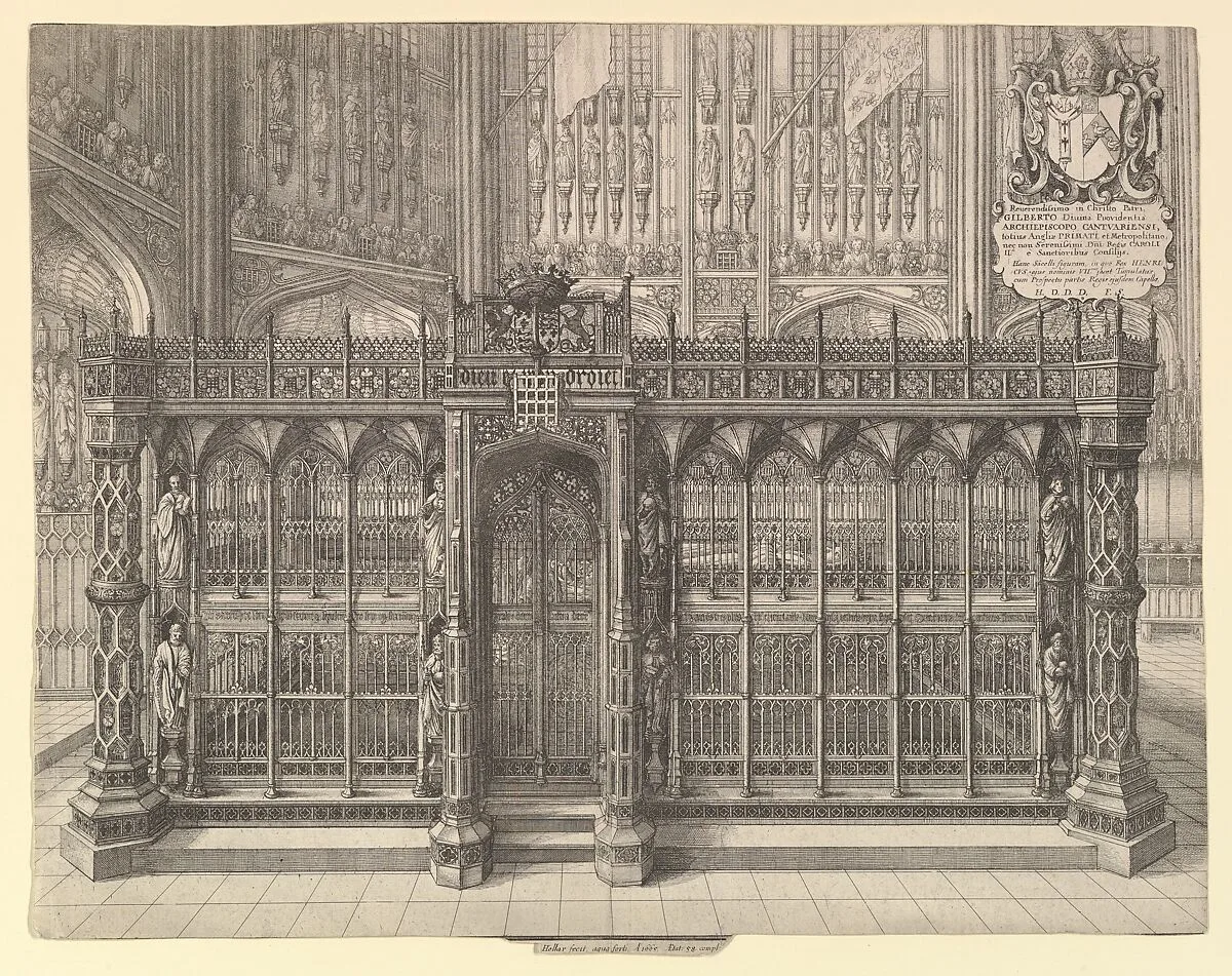 Tomb of Henry VII (from Francis Sandford, "Genealogical History of the Kings of England,"1677) — Wenceslaus Hollar|Francis Sandford|Henry VII, King of England and Lord of Ireland