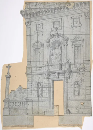 Design for a Stage Set at the Opéra, Paris: Building Façade