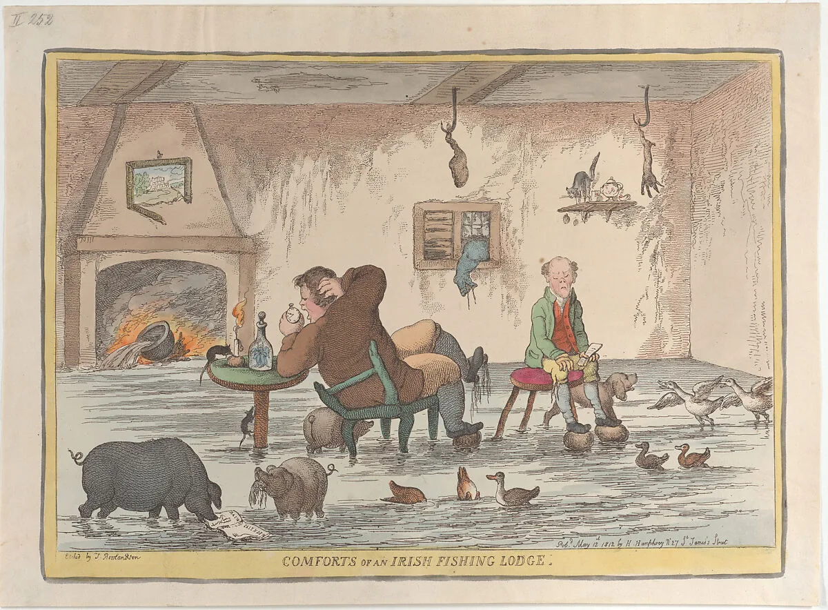 Comforts of an Irish Fishing Lodge — Thomas Rowlandson|Hannah Humphrey|Henry William Bunbury