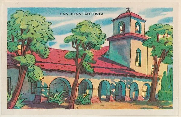 San Juan Bautista, bakery card from the Missions series (D39-6), issued by the Gordon Bread Company — Gordon Bread Company