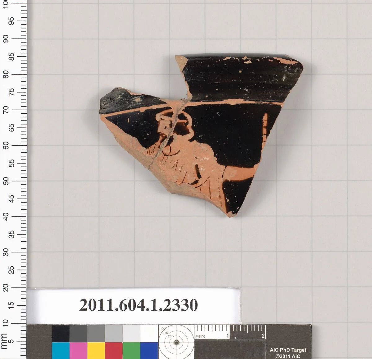 Terracotta rim fragment of a kylix (drinking cup) — Carlsruhe Painter