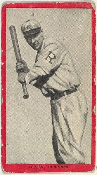 Olson, Richmond, Blue Grass League, from the Baseball Players (Red Borders) series (T210) issued by Old Mill Cigarettes — Old Mill Cigarettes, Virginia