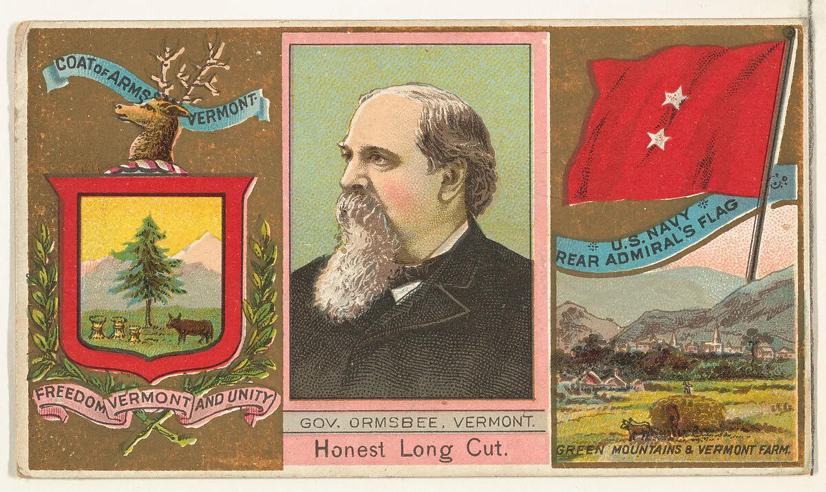 Governor Ormsbee, Vermont, from "Governors, Arms, Etc." series (N133-1), issued by Duke Sons & Co. — W. Duke, Sons & Co.