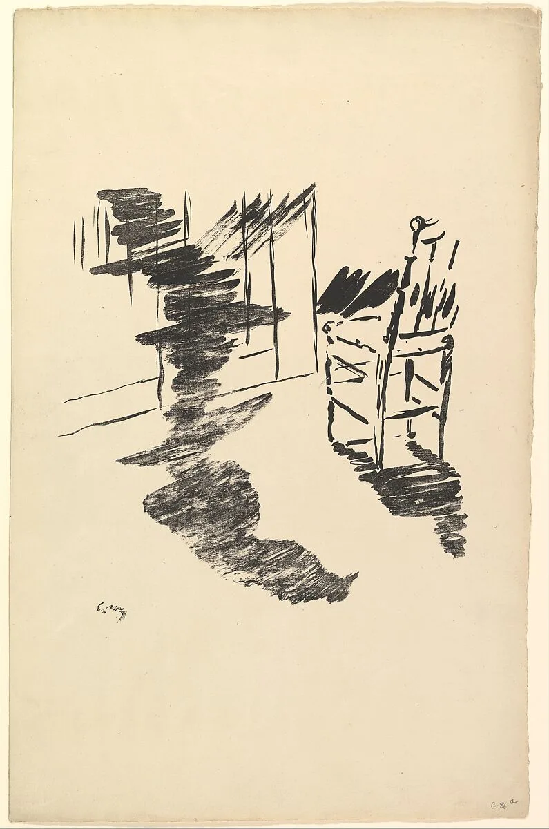 The Shadow that Lies Floating on the Floor. Illustration to The Raven by Edgar Allan Poe — Edouard Manet|Edgar Allan Poe|Stéphane Mallarmé