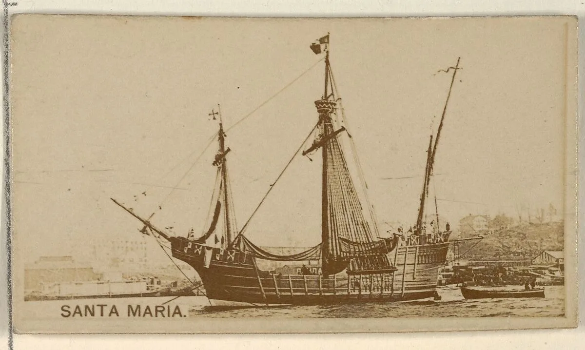 Santa Maria, from the Famous Ships series (N50) for Virginia Brights Cigarettes — Allen & Ginter