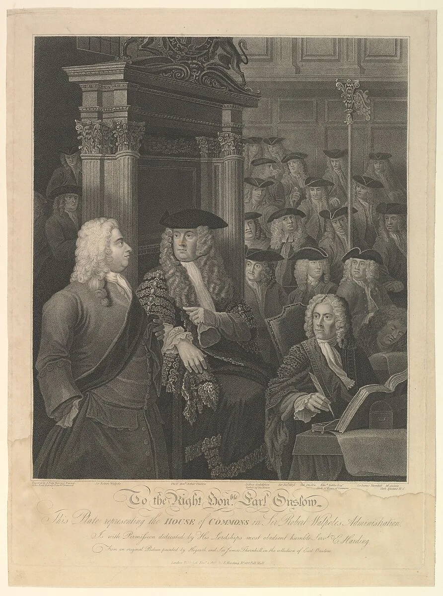 House of Commons - Sir Robert Walpole's Administration — Edward Harding|Sir James Thornhill|William Hogarth|Anthony Fogg