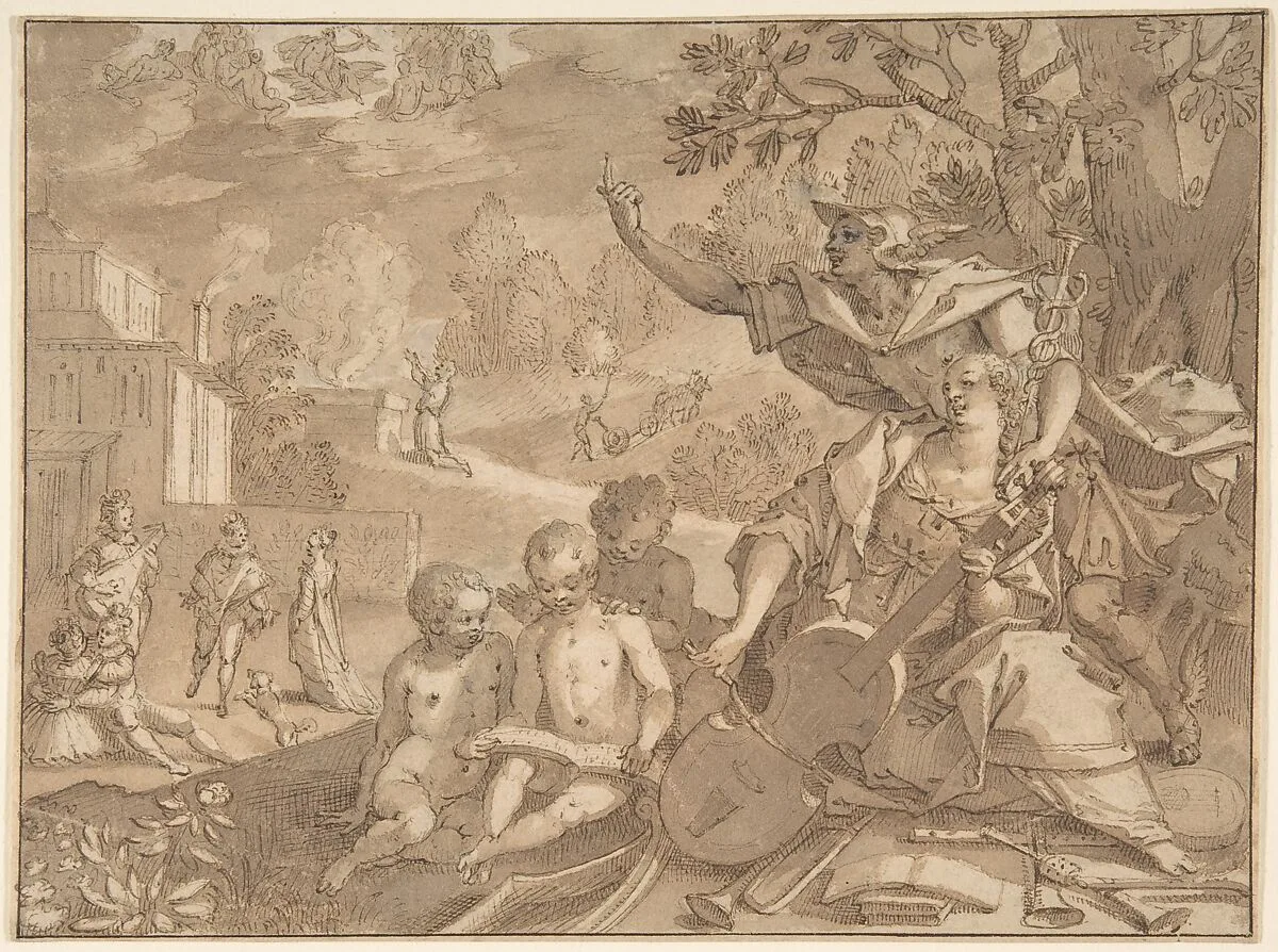 The Sense of Hearing — Hans von Aachen|Joseph Heintz the Elder
