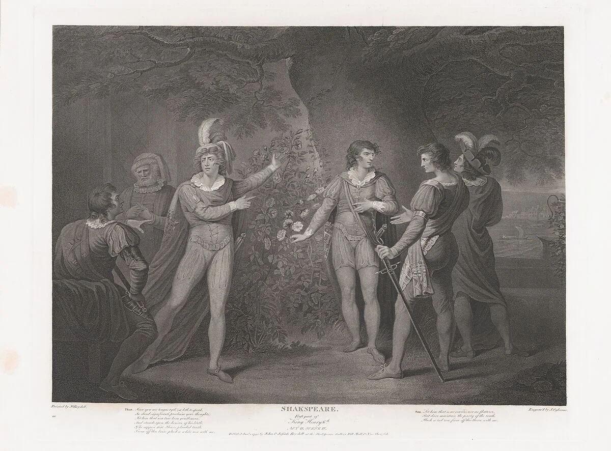 Picking of the Red and White Roses (Shakespeare, King Henry the Sixth, Part 1, Act 2, Scene 4) — Josiah Boydell|John Ogborne|John & Josiah Boydell|William Shakespeare