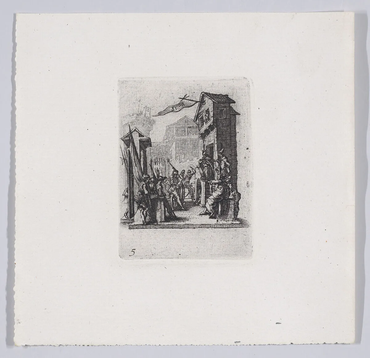 Reverse Copy of Jésus Comparait Devant Caiphe (Jesus Appears Before Caiaphas), from La Petite Passion (The Little Passion) — Anonymous|Jacques Callot