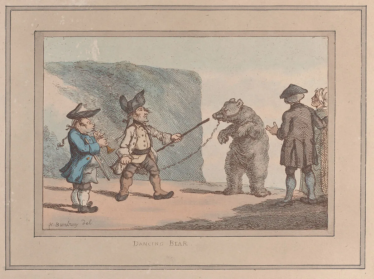 A Dancing Bear — Rudolph Ackermann, London|Henry William Bunbury|Thomas Rowlandson
