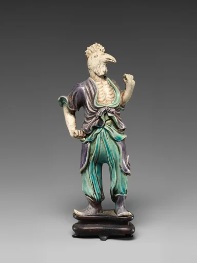 清 素胎彩釉生肖雞俑|Zodiac Figure: Rooster