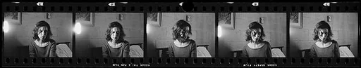 [Five 35mm Film Frames: Portraits of Virginia Hubbard]