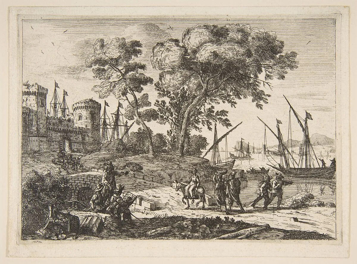 Coast Scene with an Artist — Claude Lorrain (Claude Gellée)