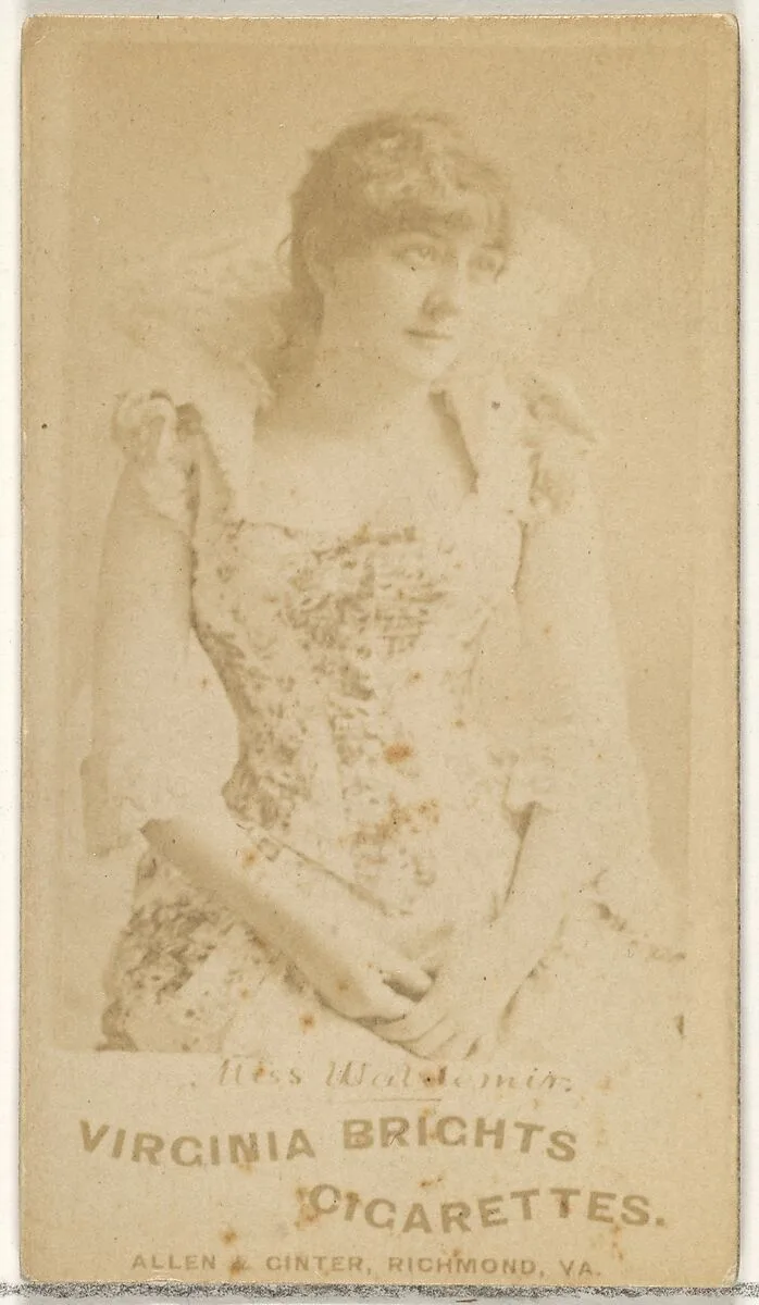 Miss Waldimin, from the Actors and Actresses series (N45, Type 1) for Virginia Brights Cigarettes — Allen & Ginter