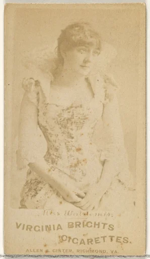 Miss Waldimin, from the Actors and Actresses series (N45, Type 1) for Virginia Brights Cigarettes