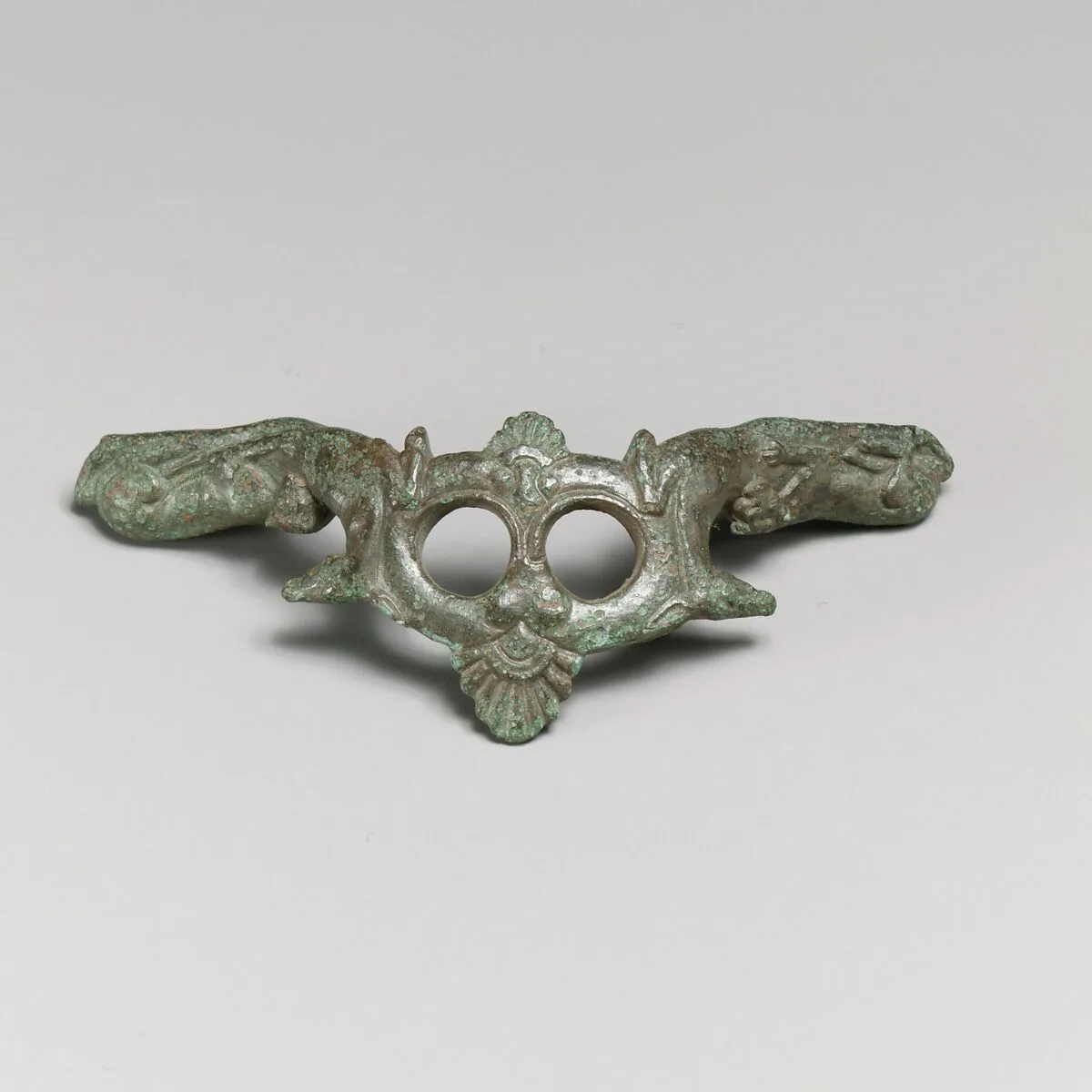 Bronze situla (bucket) handle with panthers attacking deer — Unknown