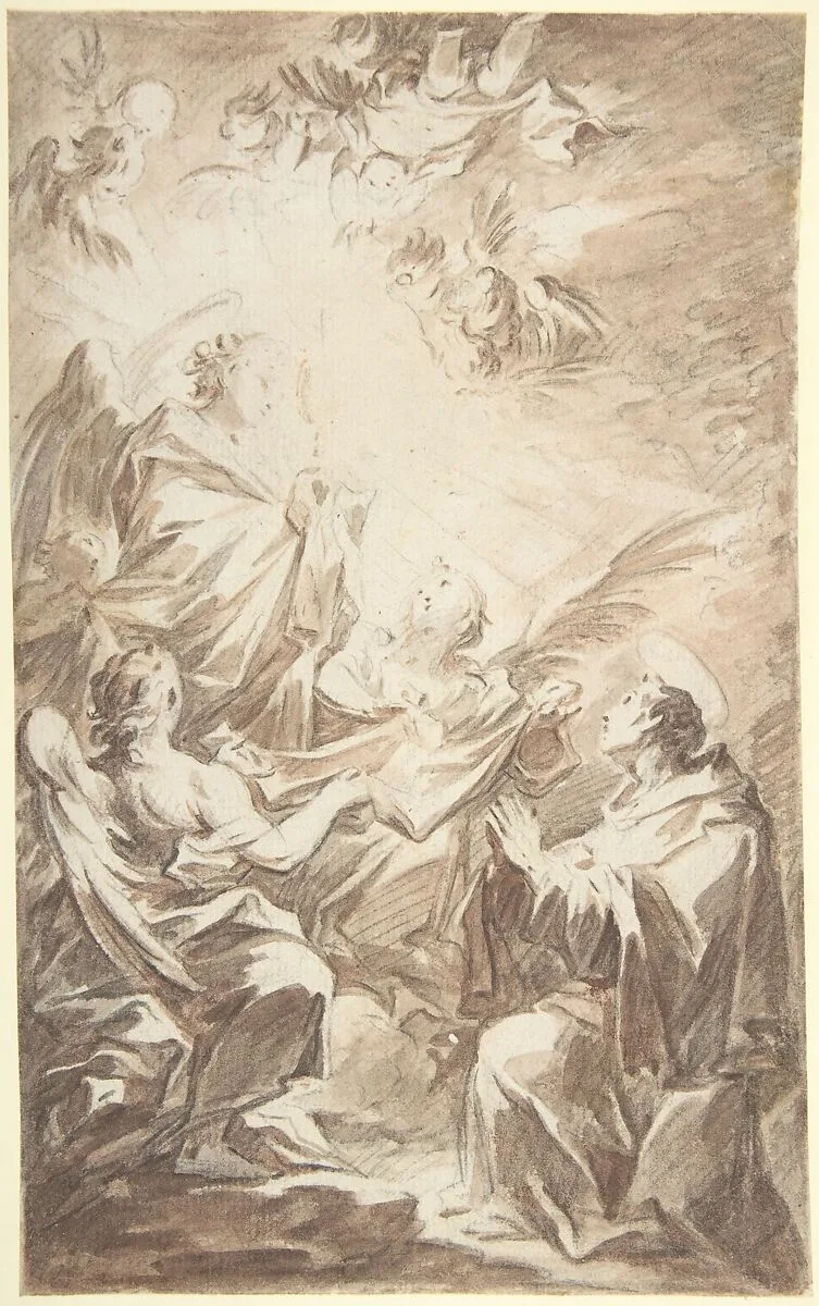 St. Paschal Baylon Adorning the Blessed Sacrament — Mariano Salvador de Maella