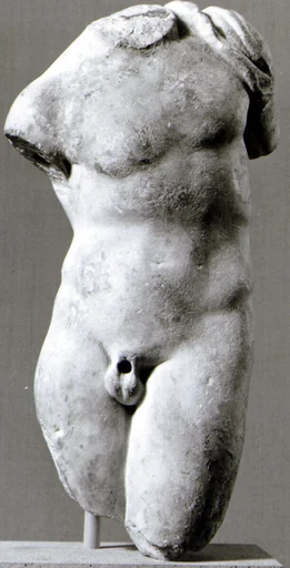 Marble statue of a boy