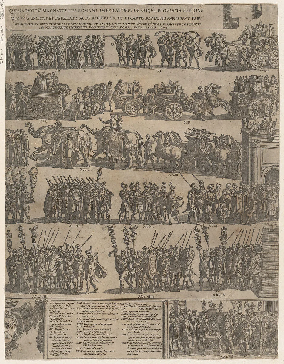 Triumph of a Roman Emperor (left side) — Antonio Tempesta|Gasparo Alberti