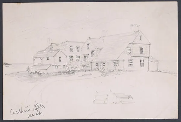 Wooden House near the Water (perhaps an early idea for Cliffs, Manchester, Massachusetts) — Arthur Little