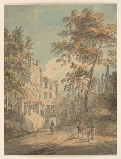 Travelers Entering a Town