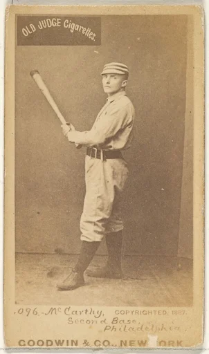 Thomas Francis Michael "Tommy" McCarthy, 2nd Base, Philadelphia, from the Old Judge series (N172) for Old Judge Cigarettes