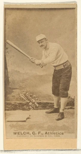 Welch, Center Field, Philadelphia Athletics, from the Old Judge series (N172) for Old Judge Cigarettes