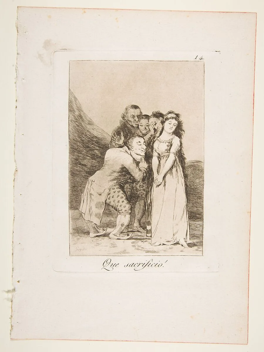 Plate 14 from "Los Caprichos": What a sacrifice! (Que sacrificio!) — Goya (Francisco de Goya y Lucientes)